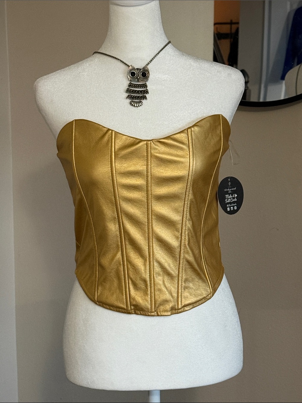 Jolie & Joy Gold Strapless Corset Top - Medium